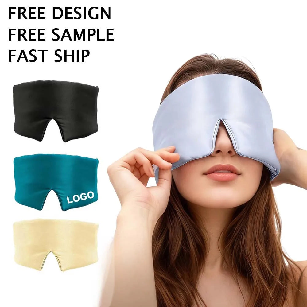 Custom Logo Silk Eye Mask Party Gift Portable Silk Eye Mask Light-blocking and Breathable Sleeping Eye Mask Gift of Choice