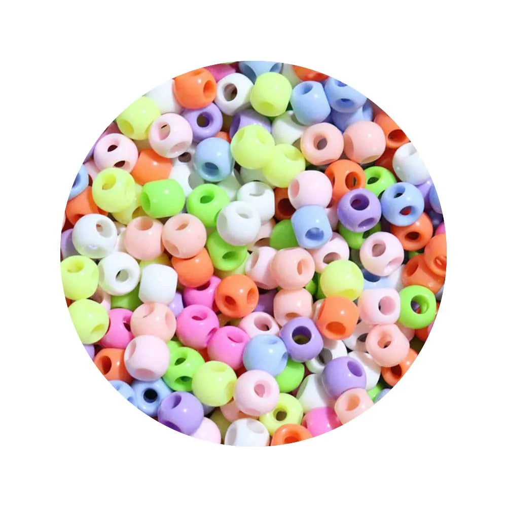Wholesale 500g/Lot 8MM Candy Color Acrylic Four-way Hole Round  Loose Spacer Beads for Jewelry Making Findings Accessories