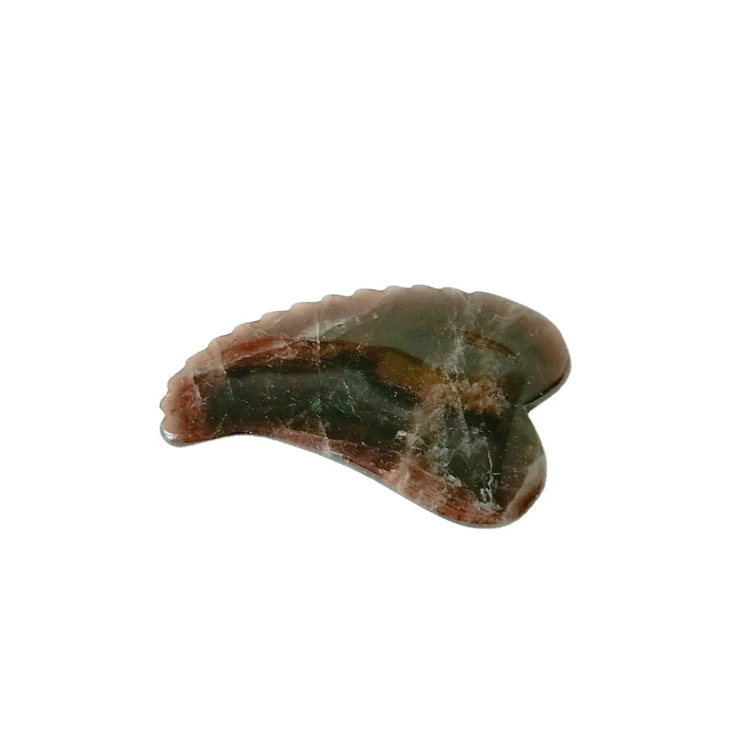Huiying Gua Sha Scraping Massage Face Spiky Heart Smoky Quartz Jade Guasha Board Scraper Tool