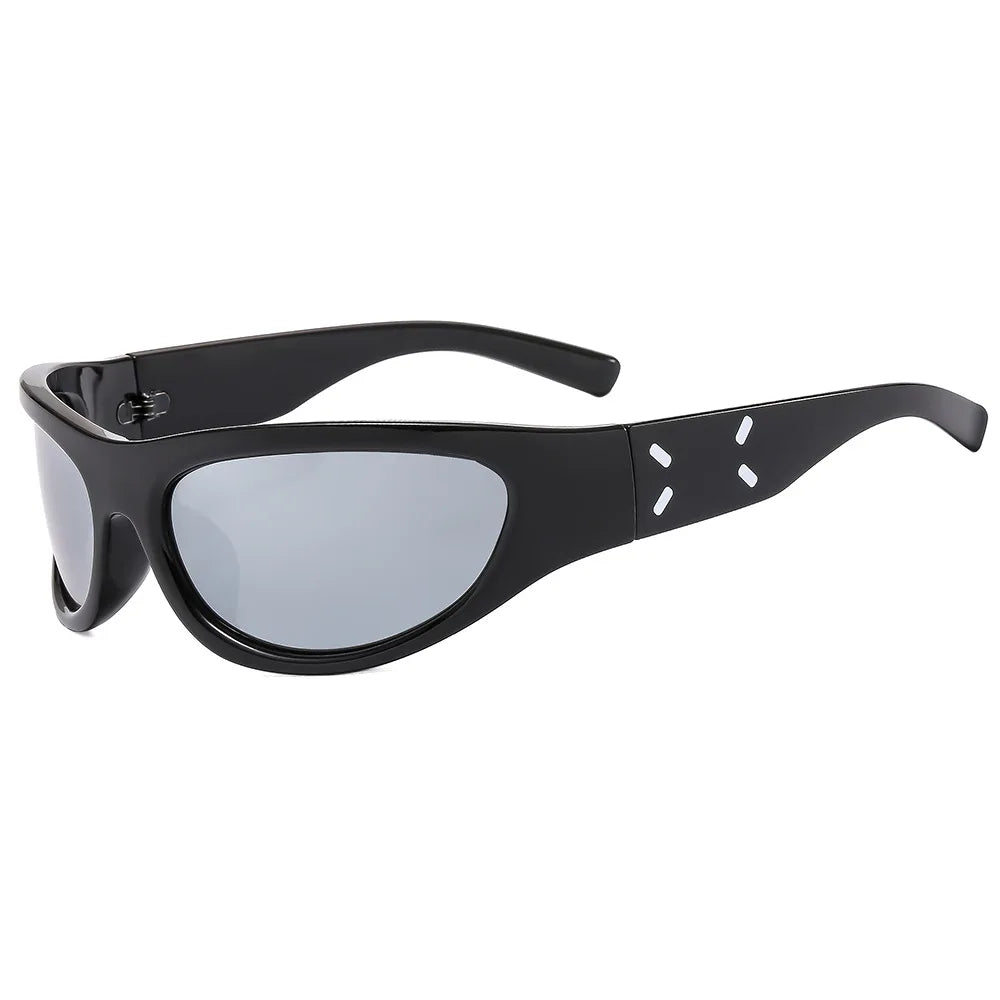 Trendy Y2K Sunglasses for Men Women Hot Selling Future Technology Punk Style Cycling Shades Customized Logo Acrylic Lenses PC