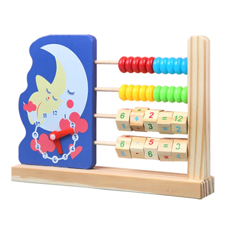 2025 new stock 2021 Hot Sale Children's Wooden Early Education Clock Animal Color Calculation Stand Arithmetic Intelligence Learning Teaching A
