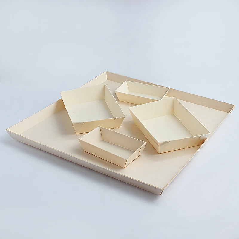 Wooden Moto Bake Pan Wooden Baking Mold Set Wooden Rectangle Baking Mat