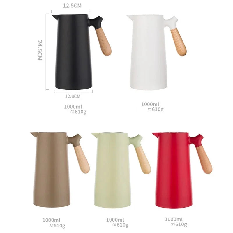 1L Large Capacity Thermos Nordic Thermal Insulation Kettle Household Thermal Insulation Pot Glass Liner Thermos Hot Water Bottle