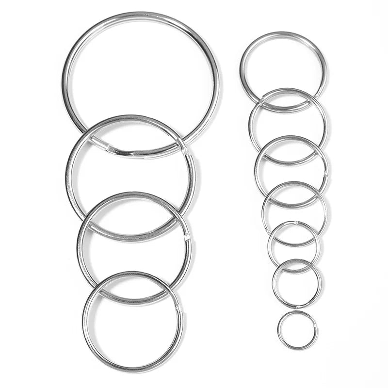 Flat Split Rings Keyrings Connector Keychain Metal Key Chain DIY Jewelry Stainless Steel Key Holder Accessories