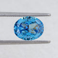 Hanyu Jewelry Oval Cut Synthetic CZ Heat Treated Crushed Ice Aquamarine 8X10mm Cubic Zirconia