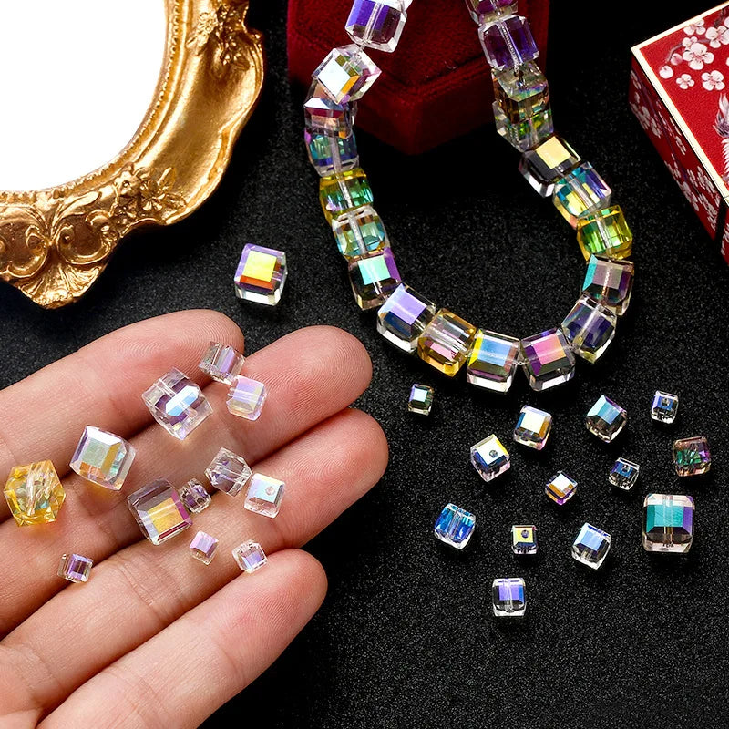 JC Hot Selling square Pendant Jewelry Making 4/6/8mm Fantasy Accessories Decoration Wholesale Loose Glass Crystal Beads