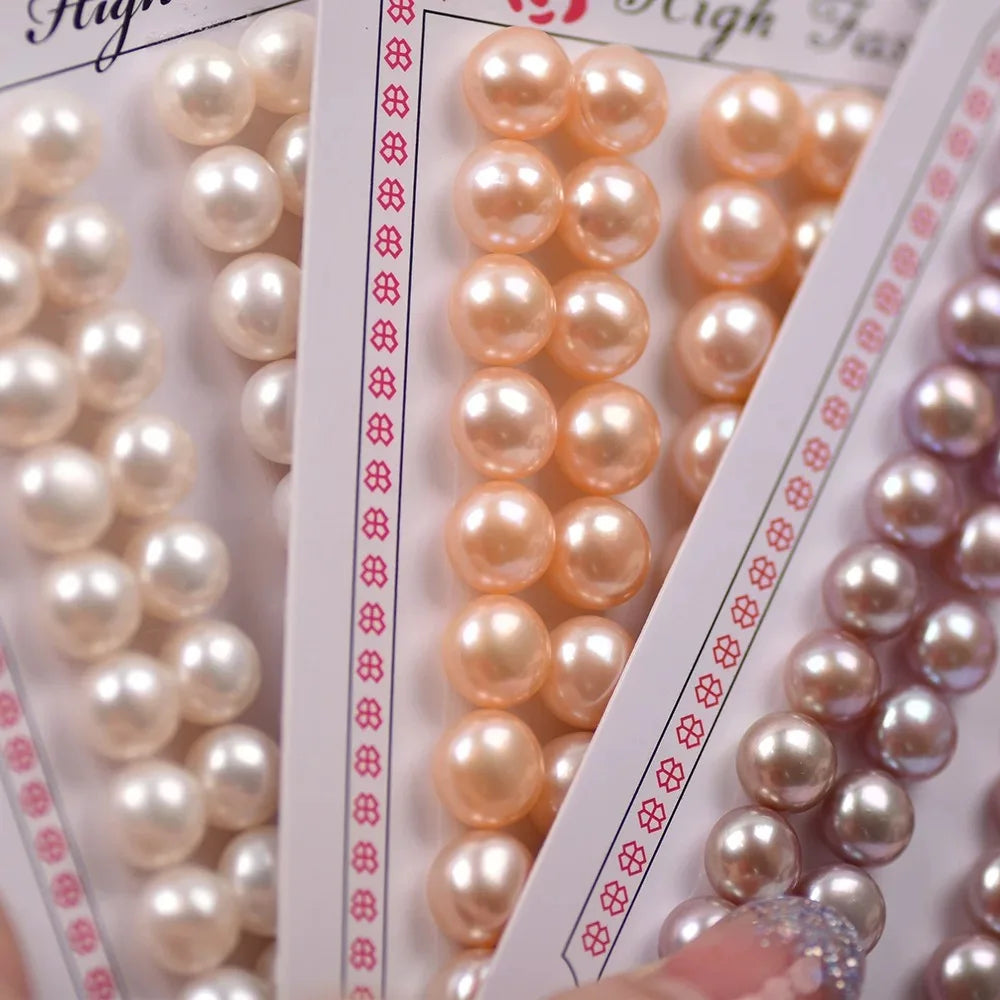 Grade 2-12mm Loose Freshwater Cultured Pearls Half-Drilled Natural Integrity Pearl Wholesale Price