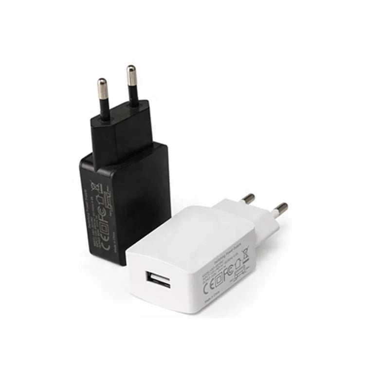 USA UK AUS EU to Germany & Korea Travel Adapter with Universal AC Power Plug White/Black FCC CE Rohs Certified