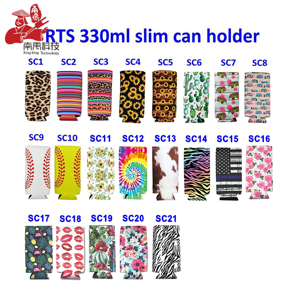 Ready to Ship Neoprene 12Oz Skinny Beer Can Coolies Swig Tall Cooler Holders Sleeves