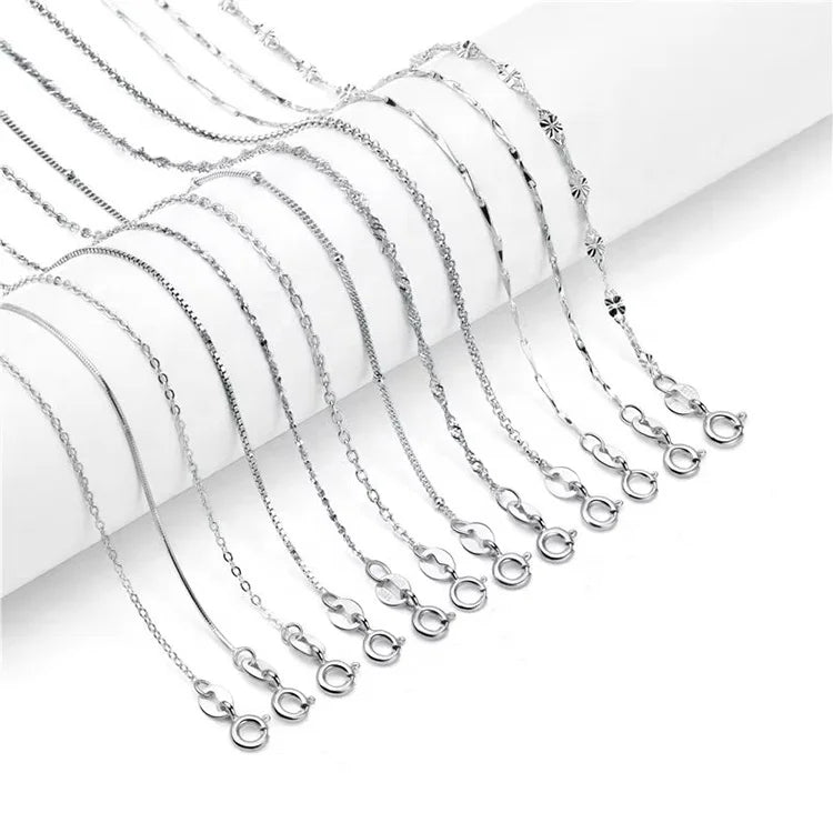 Wholesale 925 Silver Herringbone Snake Box Paperclip Necklace Gold Plated Link Chain for Wedding Gift Occasions