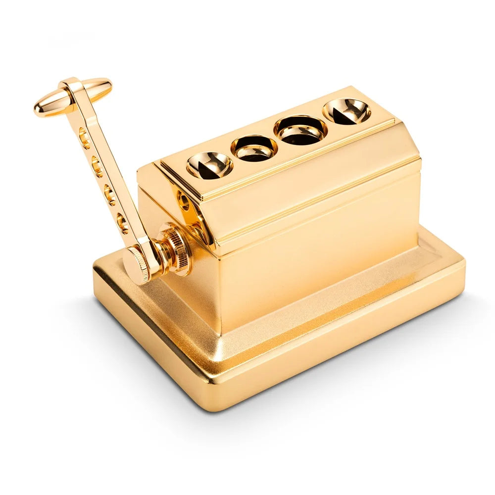 CIGARLOONG New 4 Size Blades Luxury Cigar Lovers Gift Gold Metal Table Top 4 in 1 Cigar Cutter Luxury Low Moq for Bar Damascus