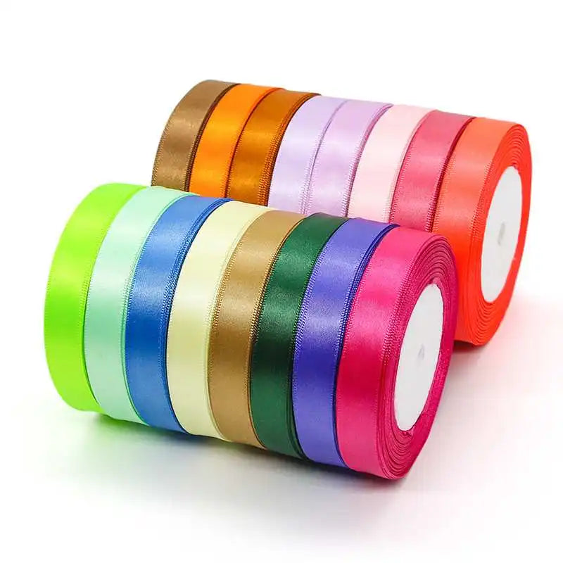 Wholesale Stock 2cm 3/4 Inch Single Face Solid Colour Polyester Ribbon for Flower Gift Packaging Ribbon Clothing Accessories MegaBDM