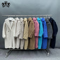 Janefur Wholesale Custom Oversize Teddy Bear Fur Coat Women /Sheep Shearling Jacket Plus Size Long Real Fur Teddy Coat Women