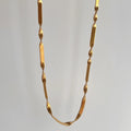 Good Catch 18K Gold Plated Stainless Steel Custom Snake Chain Necklace Non Tarnish Twist Herringbone Chain Necklace