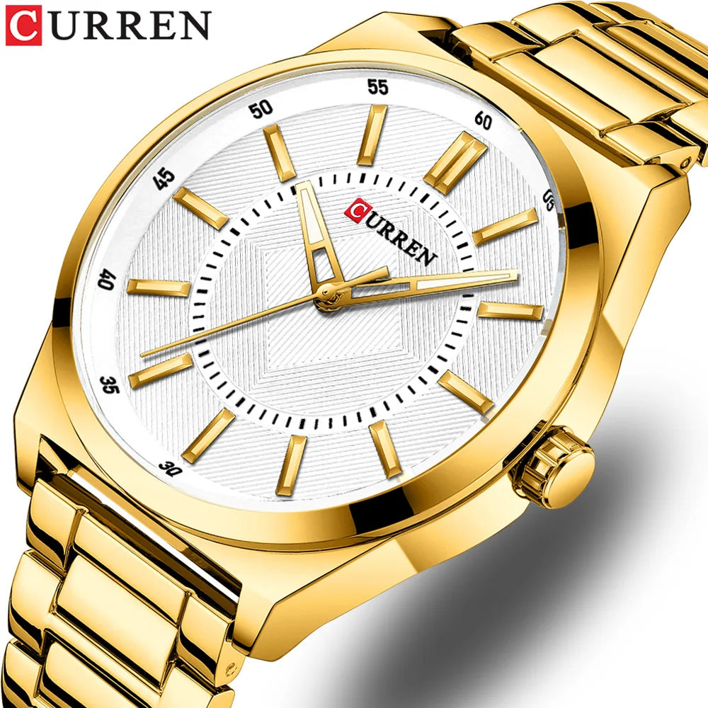2023 New CURREN 8407 Fashion Business Quartz Watch for Men Luxury Wrist Full Steel Band Classic Male Clock Dropshipping Watches