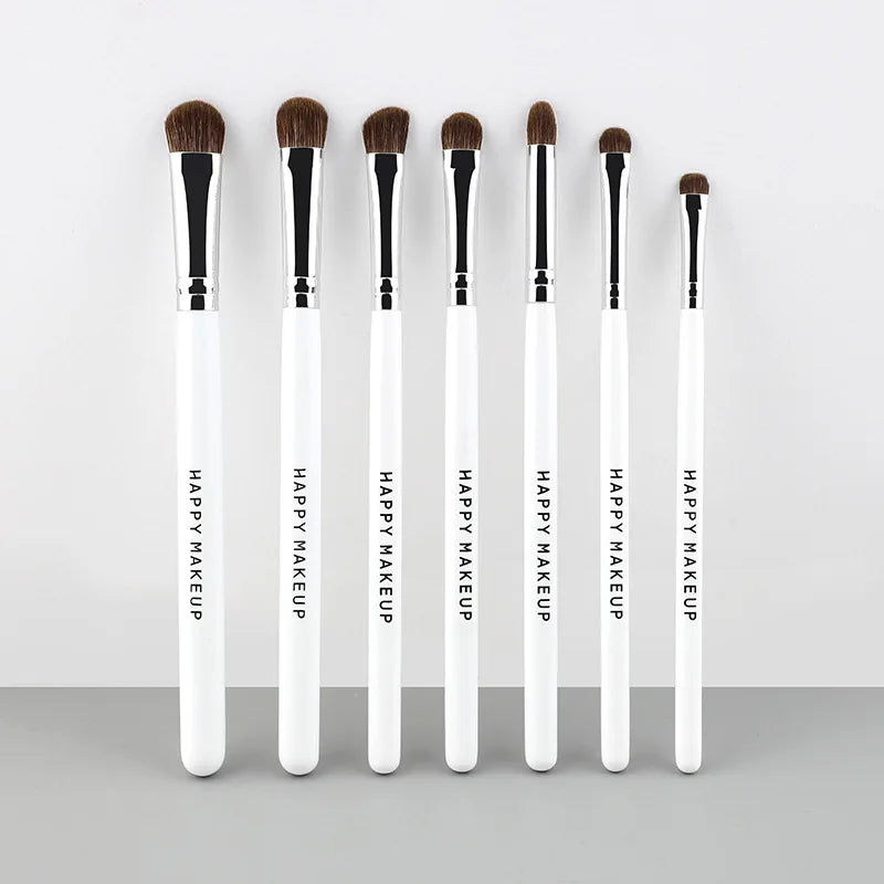 Hot Sale 7pcs Premium Eyeshadow & Eyeliner Brush Set with Bristle & Real Wood Handle