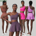 2025 New Sustainable Tennis Suit Quick Dry Fitness Yoga 2-Piece Set Small Wave Design Plus Size Wholesale