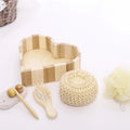 Custom Logo Eco-friendly Loofah Bamboo Shower Back Bath Gift Set Bath Spa Kit
