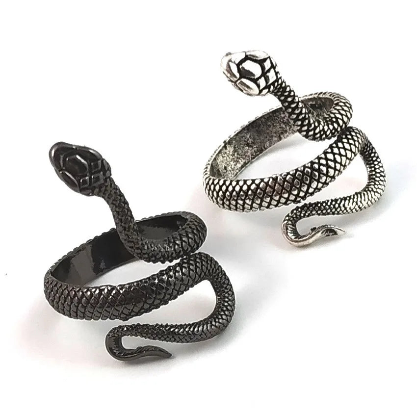 JOYA GIFT Snake Ring Animal Punk Vintage Ring Women Reptile Serpent for Men Women Retro Opening Adjustable Ring