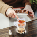 450ml Bottom Dripper Press Tea Maker Kettle with Black/Transparent Lid Borosilicate Drinkware Gifts Customizable Logo Christmas