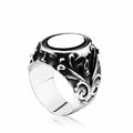 SS8-832R New Punk Calvarium Skull Ring With Pattern for Men Biker Hip Hop Jewelry Wholesale Motorcycle