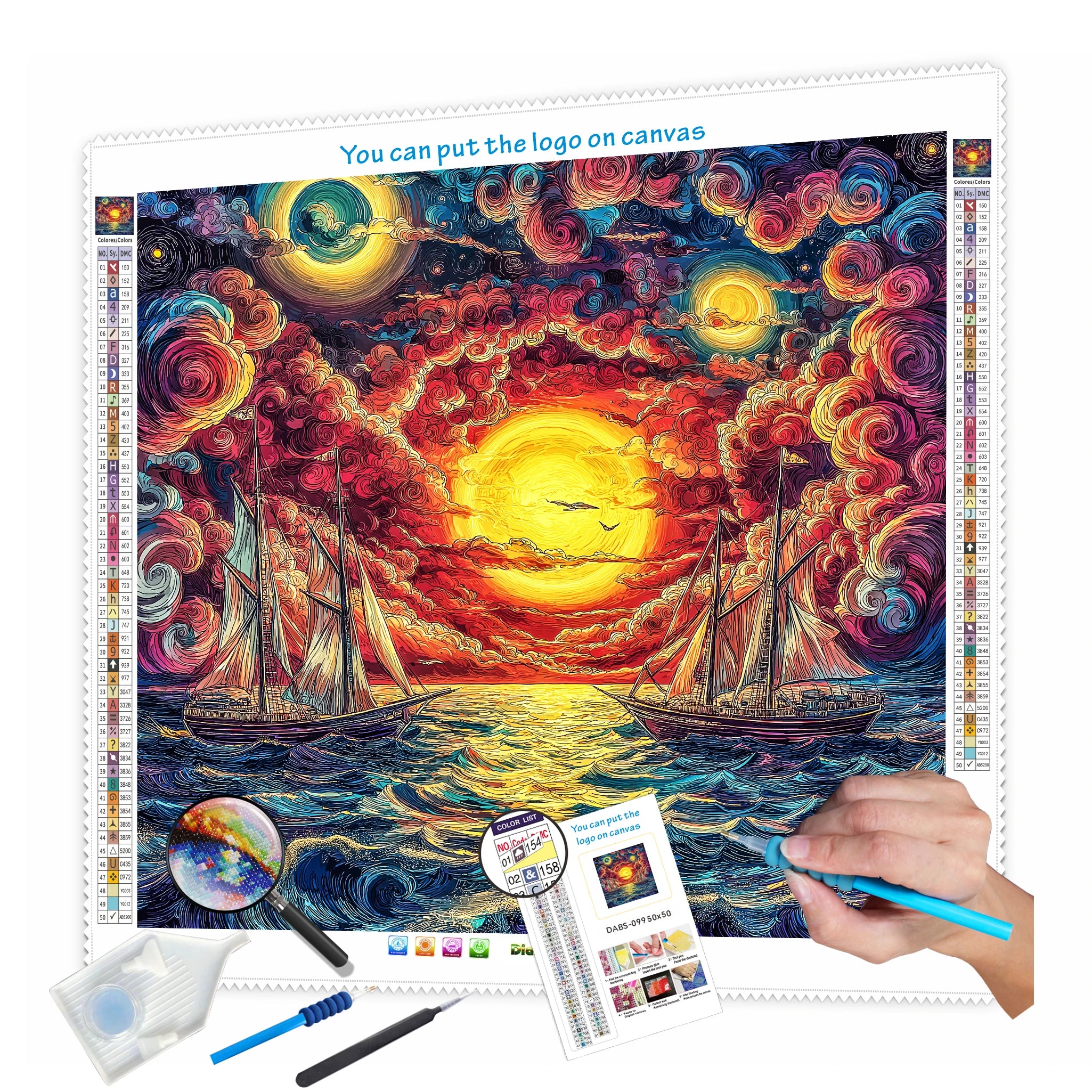 N-2216 Custom DIY Sun Diamond Painting Canvas Print Modern 5D Diamond Painting for Wholesale Art