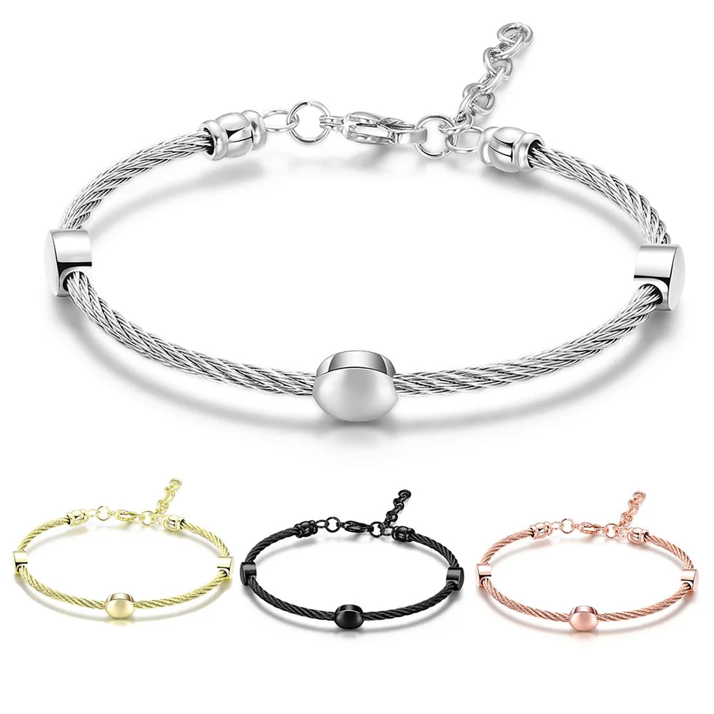 Unique Cable Bracelet Stainless Steel Designer Adjustable Chain Cable Wire Bracelet Bangles for Men Women