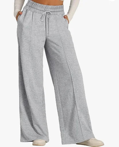 Causal Women's Wide Leg Yoga Pants Drawstring High Waisted Elastic Loose Sweatpants Joggers Pant With Pockets