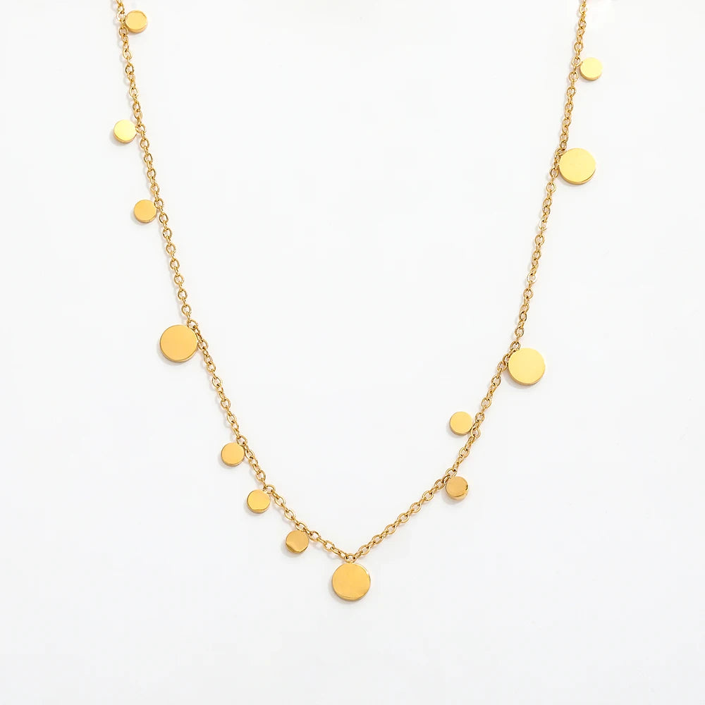 Joolim Jewelry 18K Gold Plated Dainty Circle Pendant Necklace Stainless Steel Jewelry  Tarnish Free Jewelry Wholesale
