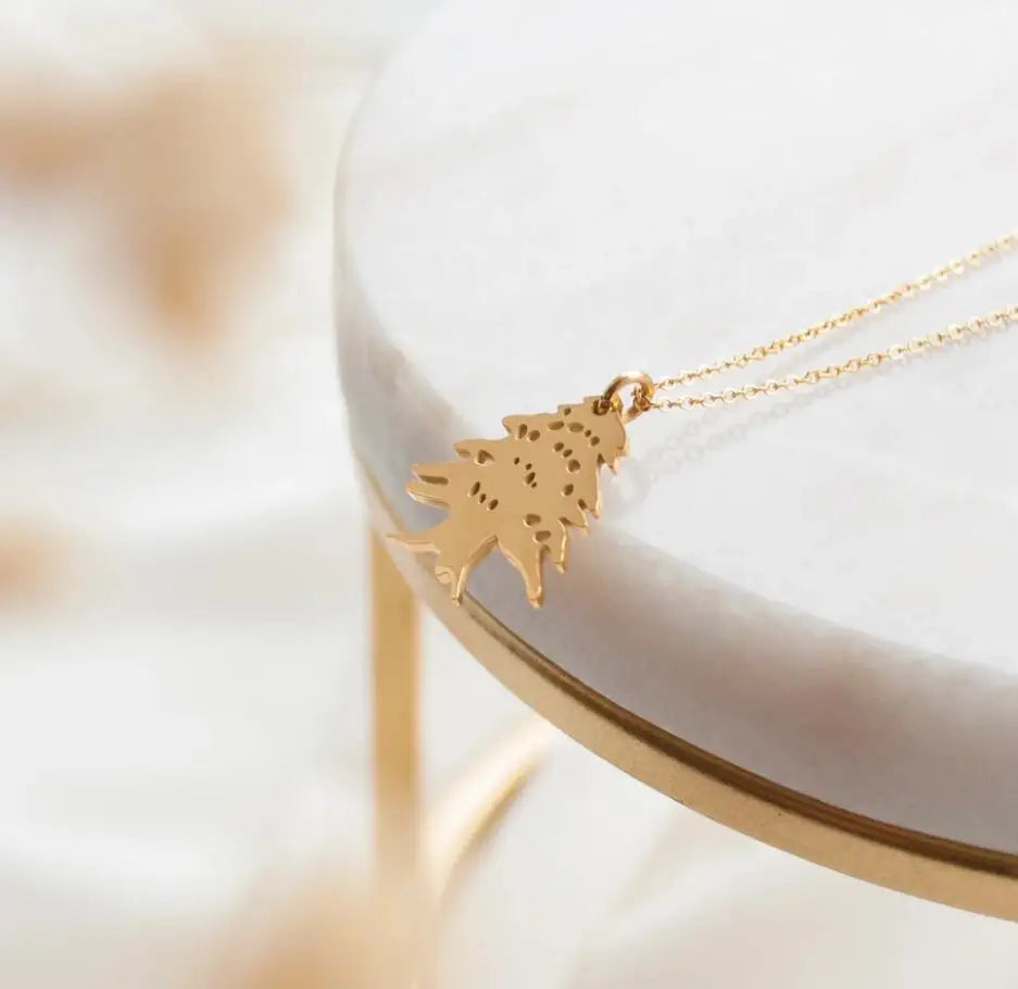 Inspire Stainless Steel Jewelry Lebanon Map Cedar Tree Flag Pendant Necklace Cedar Tree Necklace Hot Selling Jewelry Gift