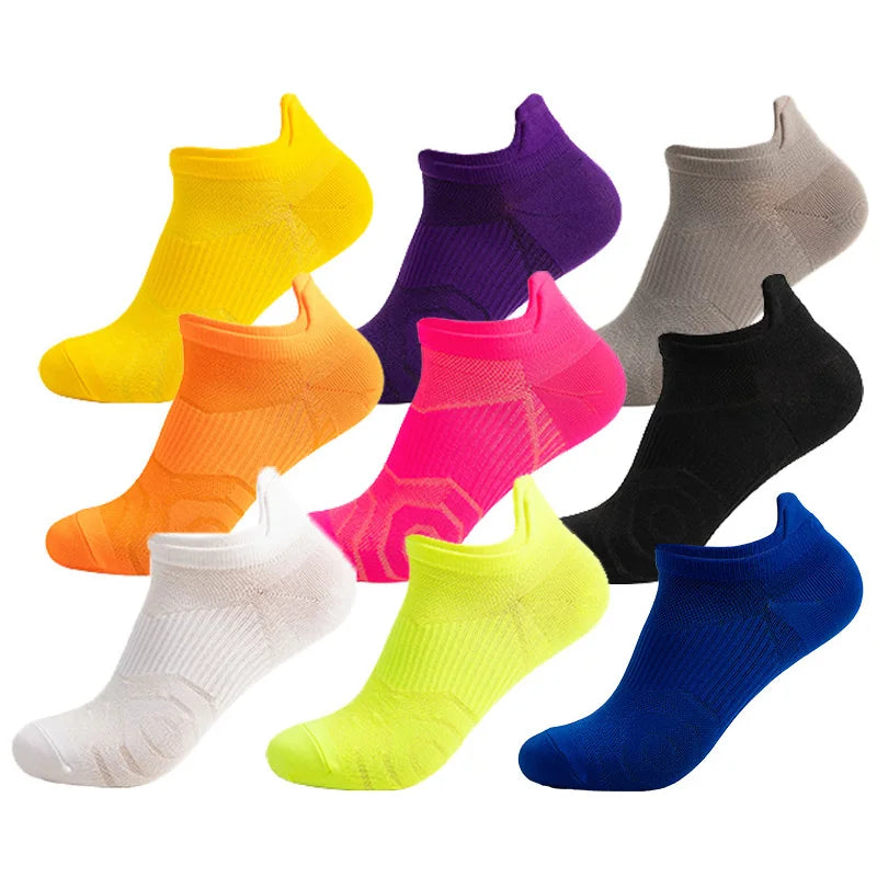 Ankle Boat Socks Nylon Sport Outdoor Basketball Bike Running Football Breathable Deodorant Non-Slip Bright Color No Show Socks