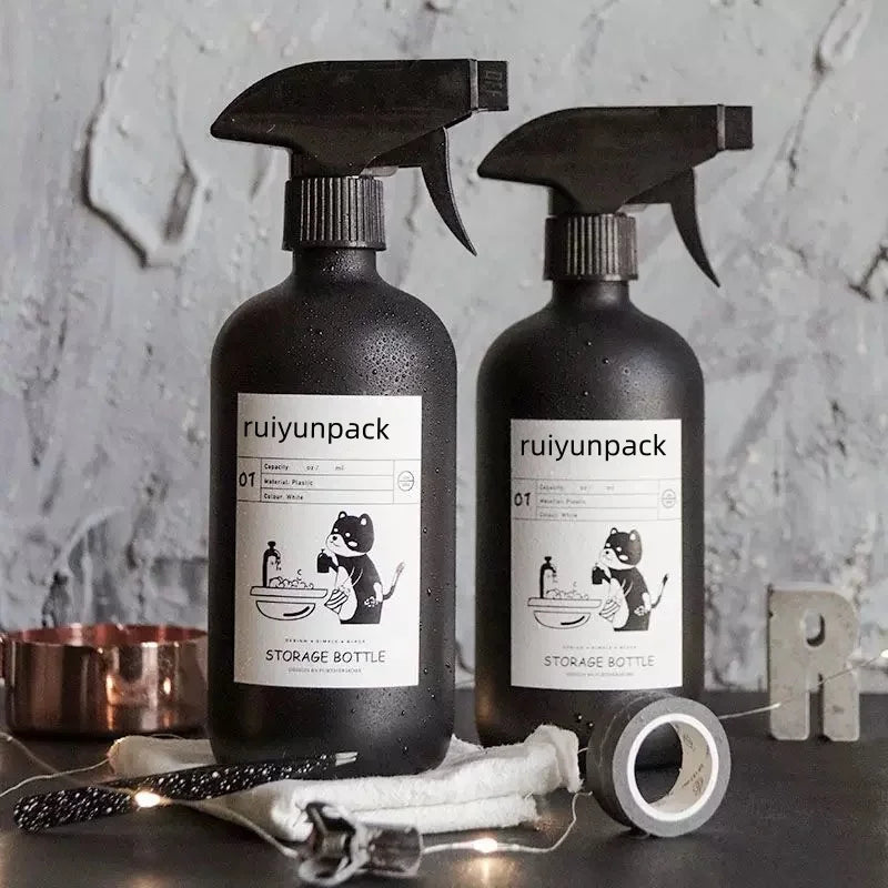 250ml 500ml PET Oblique Shoulder Round Spray Bottle Plastic Container for Air Freshener Clean Design Spray Bottle