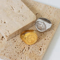 Minimalist Creative Abstract Circular Rings Waterproof Non Fade Stainless Steel Ring Bague Acier Inoxydable Nouveau