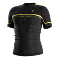 Black Golden Rash Guard Compression Shirt 4 Way Stretch and Sweat Moisture Fabric Part of a Martial Set Essential for BJJ