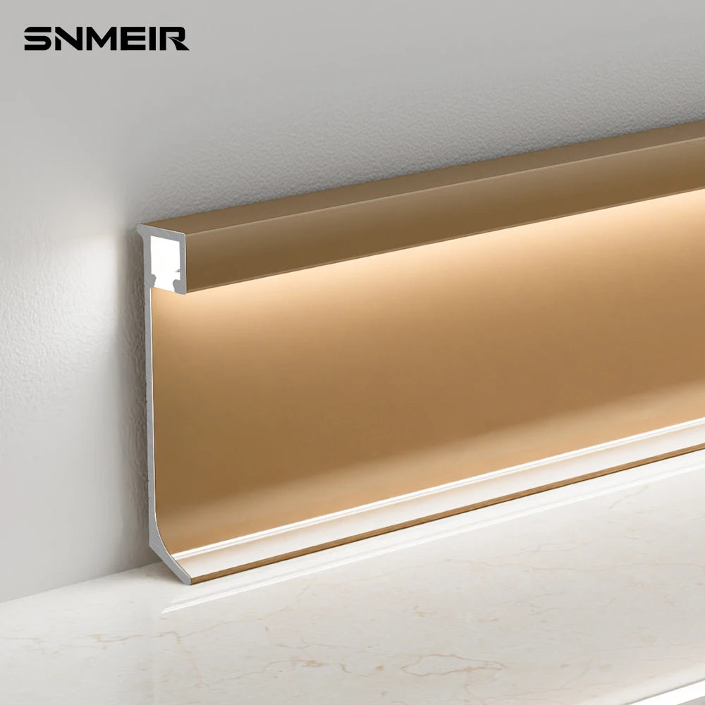 Custom Led Skirting Board Aluminum Alloy Baseboard With Led Lighting Metal LED Skirting Board