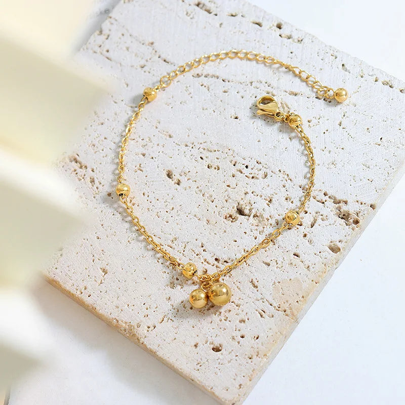 Hot Sale Design Simple Personality 18k Gold Ball Bracelet Stainless Steel Bracelet