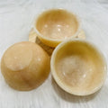 Wholesale Natural Gemstone Hand Carved Yellow Calcite Crystal Bowl  Carvings Quartz for Decoration