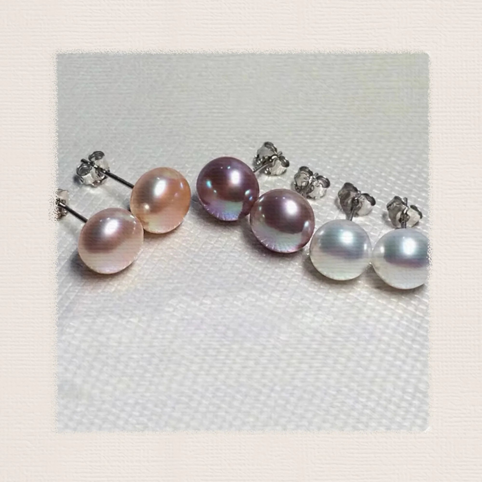 2024 Summer Natural Freshwater Pearl Earrings Multi Size Color Full Round Fresh Water Pearl Stud Earrings 925 Sterling Silver