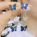 GT Factory Wholesale Fashion Opal Heart Love Zircon Bow Earrings Pearl Long Dangle Earring