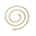4mm Width Round Cz Prong Setting Heart Shape Brass 1 Row Tennis Chain Necklace