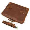 British Vintage Men's Handbag Crazy Horse Leather Business Briefcase Top Layer Cowhide  Shoulder Crossbody Bag
