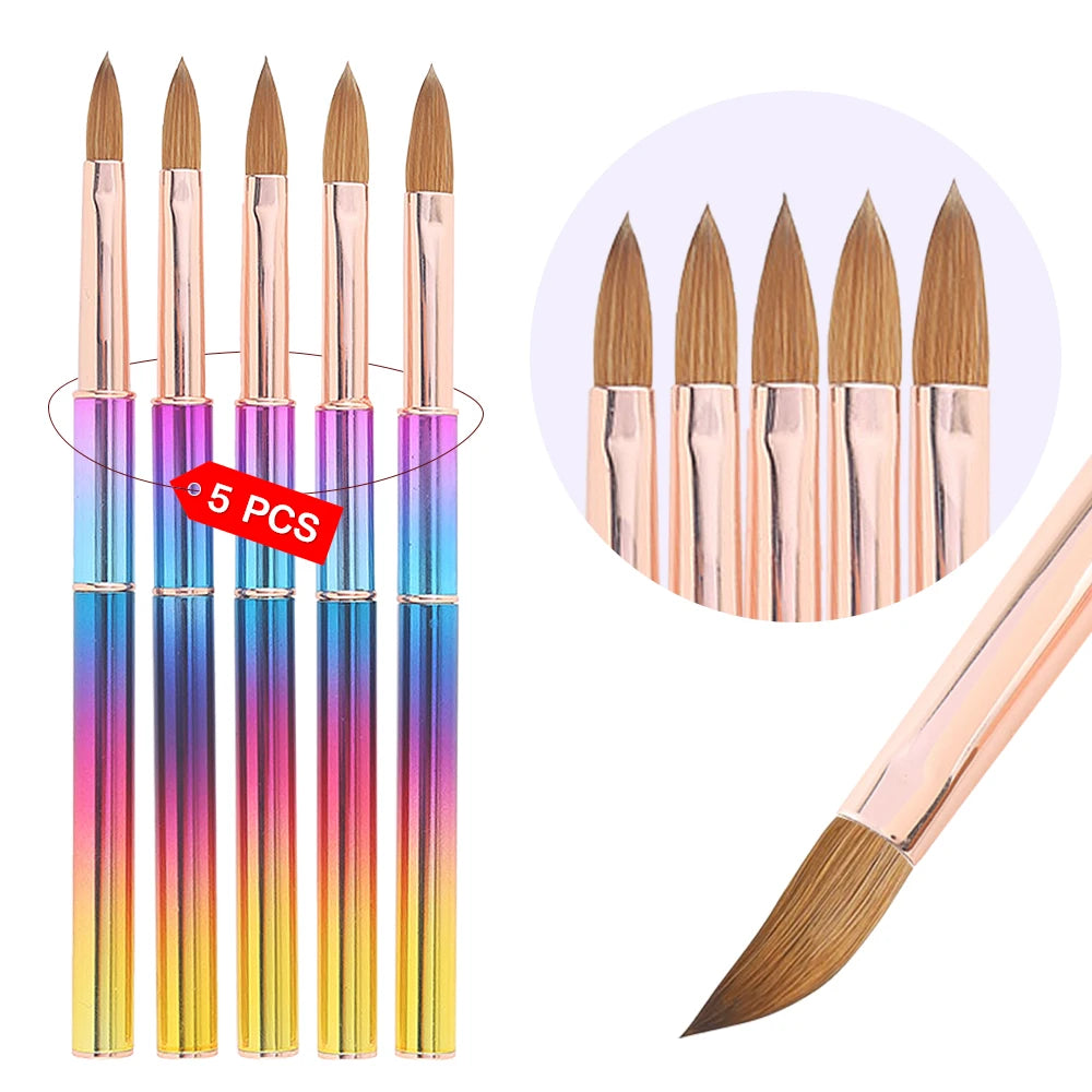 Professional 3d100% Kolinsky Acrylic Nail Brush Customized Wholesale Nail Brush Set for Art