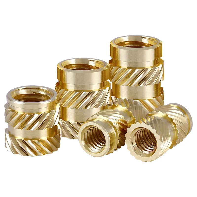 Metric Brass Heat-Set Inserts Knurled Threaded Nut for Plastic 3D Printing Ultrasonic Embedding M2 M3 M4 M5 M6 Brass Nut