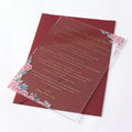 Factory Price Clear Acrylic Wedding Invitation Cards Gift Cards With Custom Color Blank Envelope