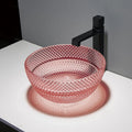 Royal Bathroom Luxury Style Round Type Pink Purple Yellow Black White Crystal Glass Bathroom Washroom Sink Wash Basin
