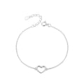 925 Silver Heart Shape Bracelets Sterling Silver Jewelry Wholesale Bracelet Rhodium Plated Bracelets for Women