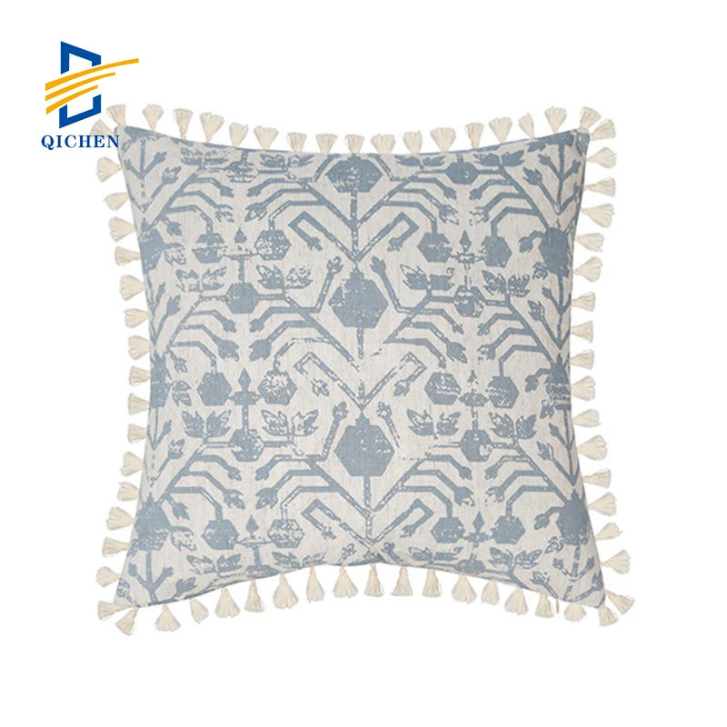 Innermor Newest Hotselling Square Geometric Floral Fringe Luxury 100% Polyester Sofa Cushion Covers Living Room Hotel Boho Home
