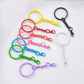25mm Colored Keychain Rings with Chain Lobster Claw Clasps Key Chains Rings Parts with Open Jump Ring and Connector