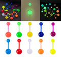 Luminous Flexible UV Silicone Colored Acrylic Accessories Cute Girl Body Accessories Bend bar Round Ball Belly Ring Accessories