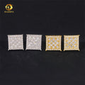 Fine Jewelry Hip Hop Style GRA Certificate Moissanite Diamond Gold Plated 925 Silver Earrings